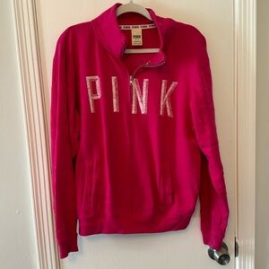VS PINK 3/4 zip-up size medium with pockets